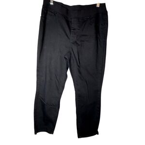 Boston Proper Black Pull‎ On Stretch Denim Pants Size 14 Casual Comfort